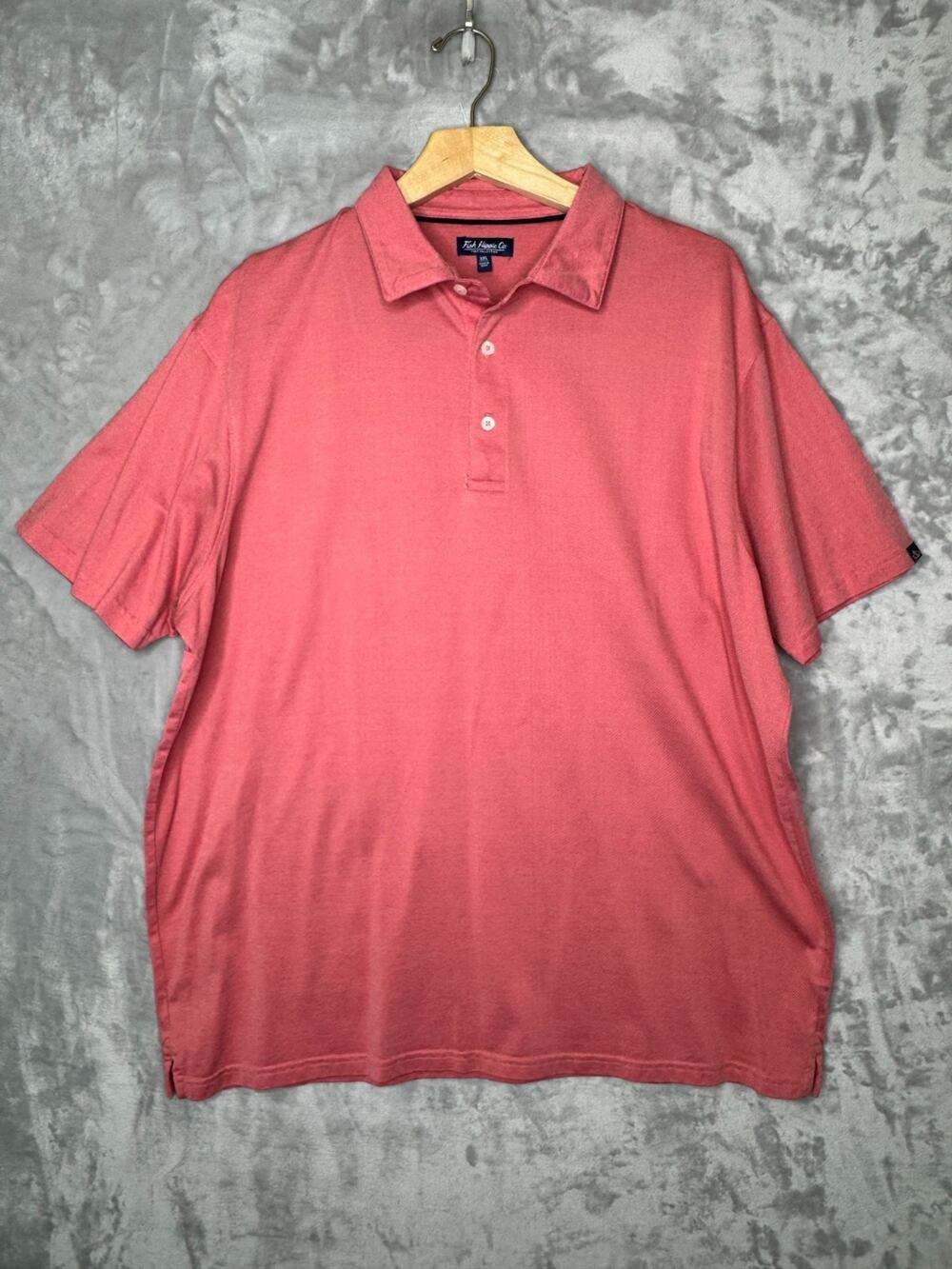 Fish Hippie Co Polo Shirt Mens XXL Red Cotton Blend Short Sleeve Stretch Golf